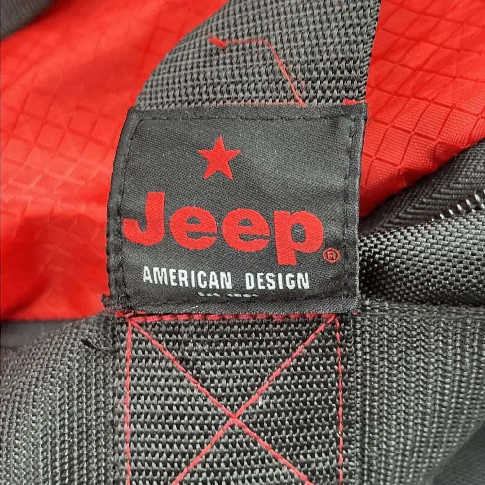 Jeep Duffle XL Bag Shoulder Strap Black Red 30‎ x 14 x 14 -94.5L-5880 Cu In
